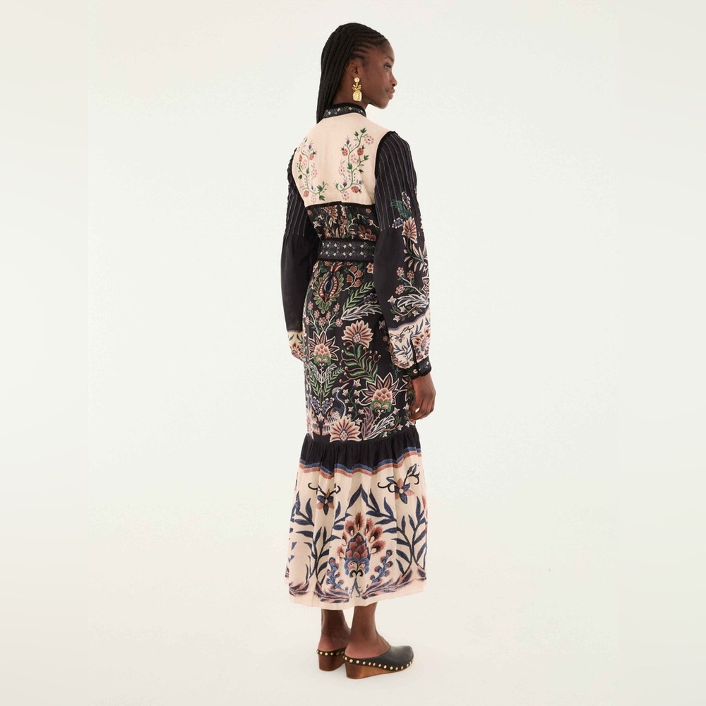 Farm Rio: Black Marvelous Garden Long Sleeve Maxi Dress - Picture 3 of 12